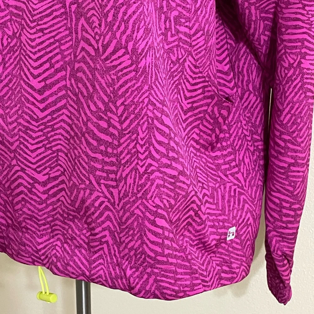 HIND Running Womens Pink/Purple Quarter Zip Windbreaker Hoodie Sz XL